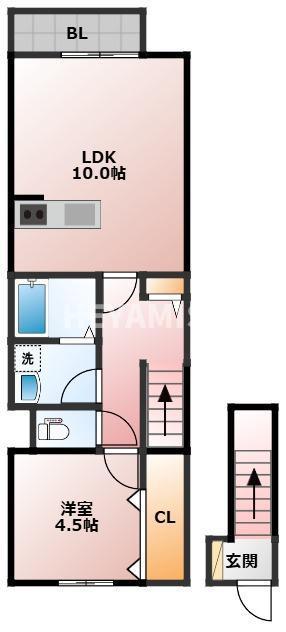レジデンス小川(1LDK/2階)の間取り写真