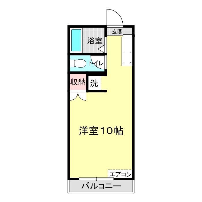 ワイドヒルズ(ワンルーム/1階)の間取り写真