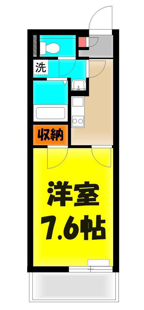 ルナルミエール越谷(1K/1階)の間取り写真