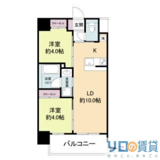 セレニテフラン新大阪(2LDK/4階)の間取り写真