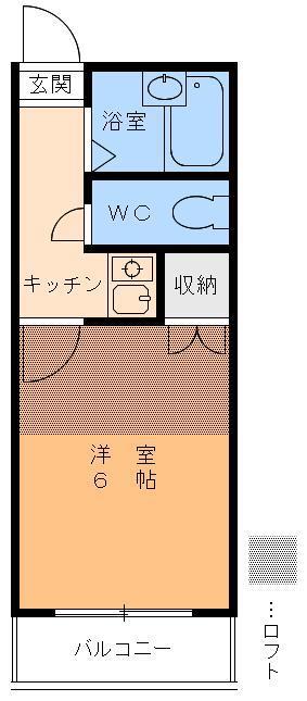 フェニックス桑原(1K/2階)の間取り写真