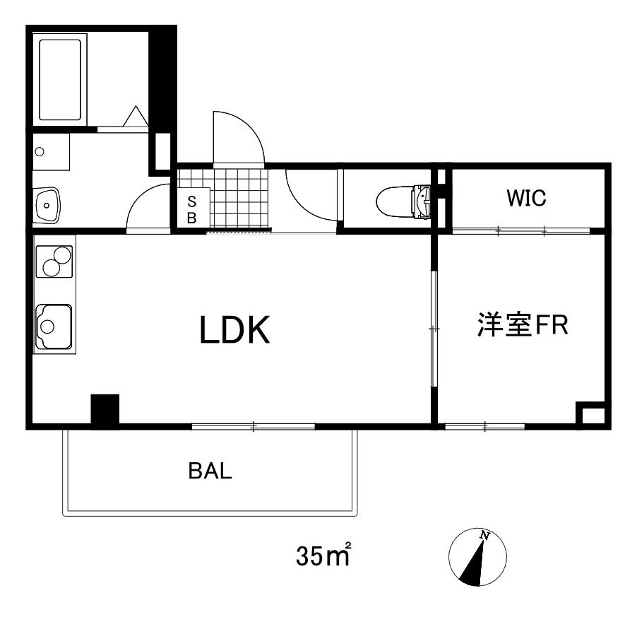 サンシエ神戸元町(1LDK/4階)の間取り写真