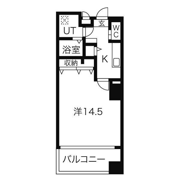 M・Mレジデンス(1K/8階)の間取り写真