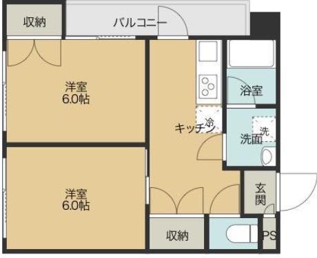 BASE津田(1LDK/2階)の間取り写真