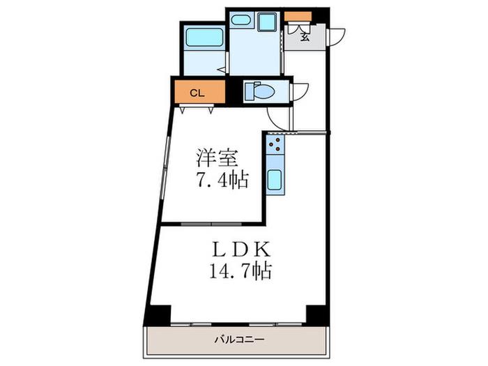 コモダカーサエンマ(1LDK/3階)の間取り写真