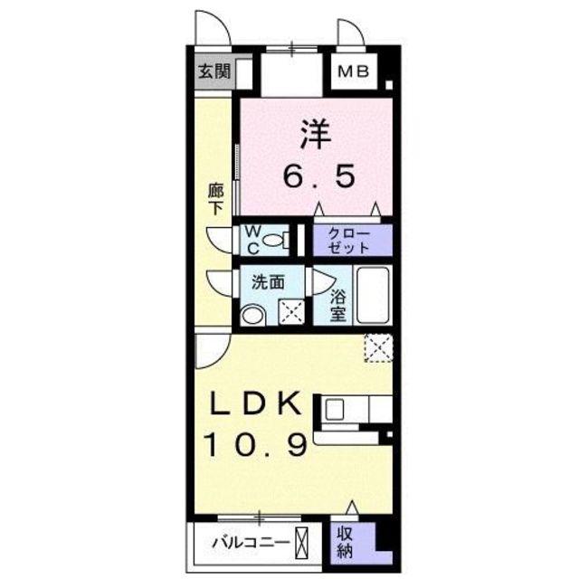 ララシャンス(1LDK/3階)の間取り写真