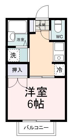 ジュネス追分(1K/1階)の間取り写真