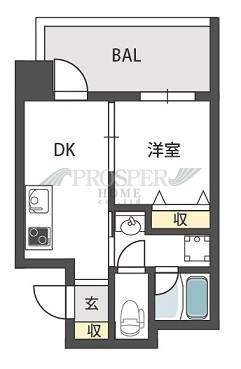 シャラロステ(1DK/7階)の間取り写真
