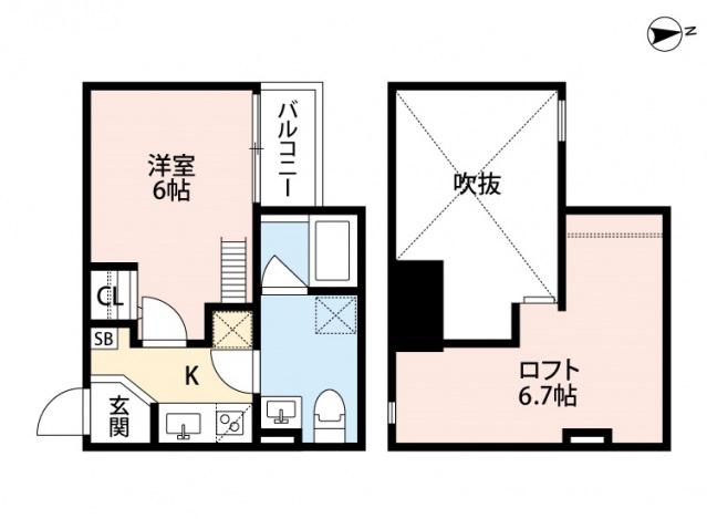 クラスティーネ帝塚山東(1K/1階)の間取り写真