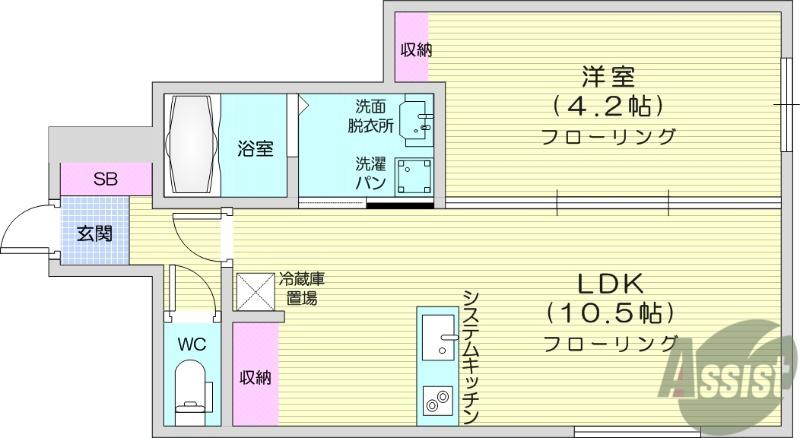 IL MIO CAMPOⅡ(1LDK/1階)の間取り写真