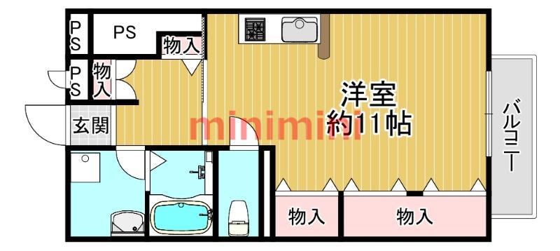 西駅前吉田マンション(ワンルーム/3階)の間取り写真