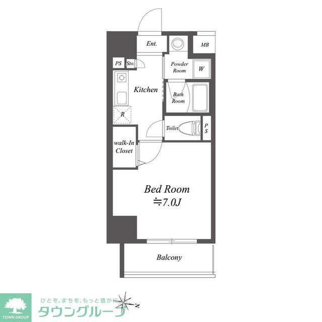 ルクレ菊川(1K/10階)の間取り写真