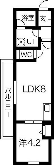 ラグジュアリースペース大江駅前(1LDK/3階)の間取り写真