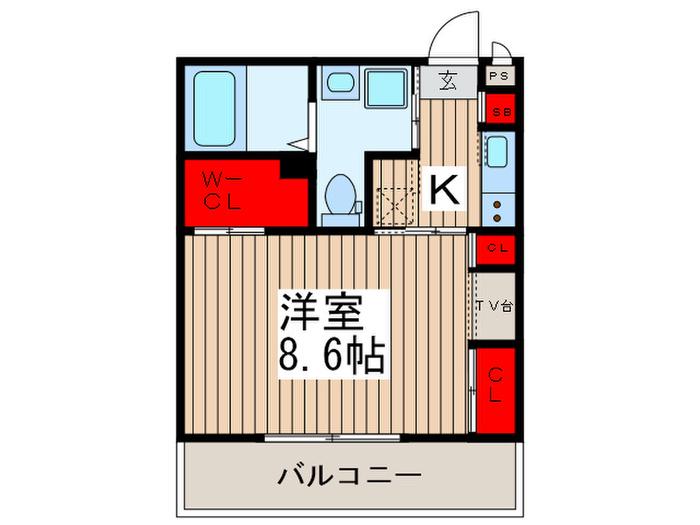 リブリ・クレイン柏(1K/1階)の間取り写真