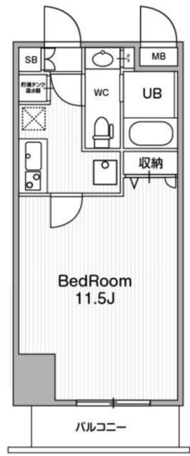 アーバンフラッツ池袋プレミアム(1K/15階)の間取り写真