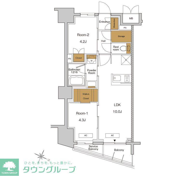 RJRプレシア東十条ガーデン(2LDK/8階)の間取り写真