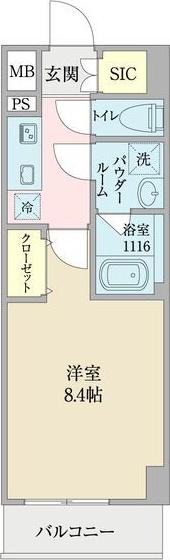 ウエストIN柴田(1K/2階)の間取り写真