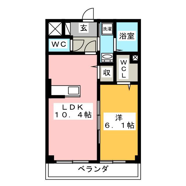 SAKURA武蔵中原(1LDK/2階)の間取り写真