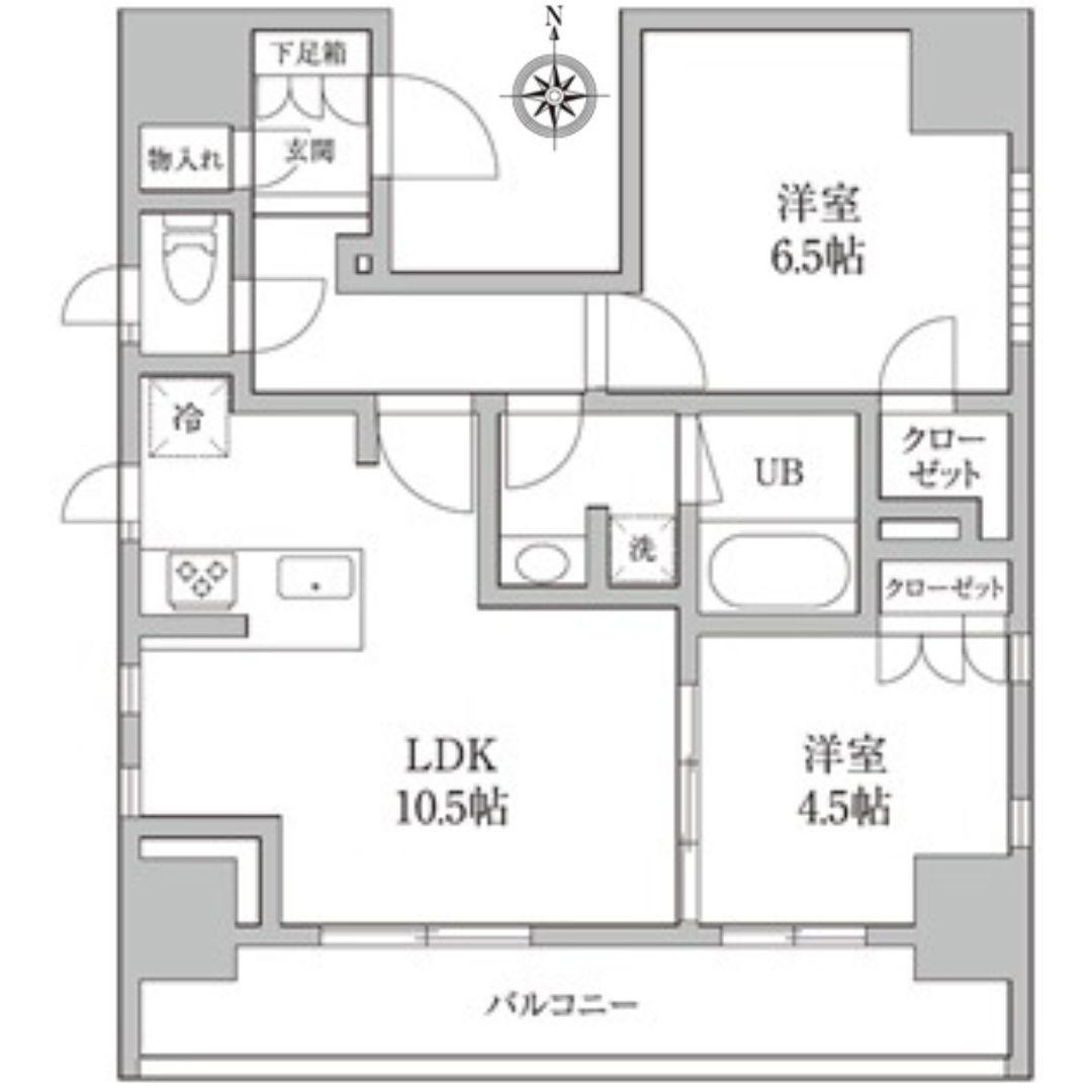 KDXレジデンス神田(2LDK/9階)の間取り写真