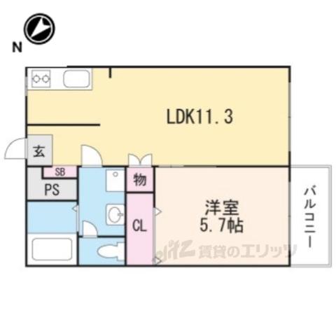 コスモヴィラ今村(1LDK/2階)の間取り写真