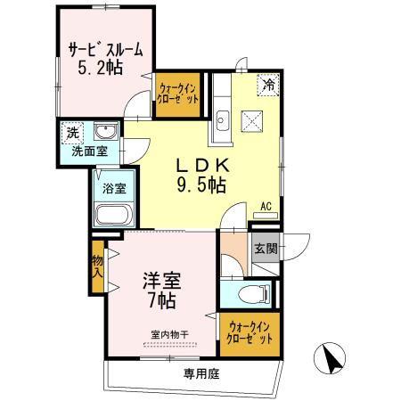 SAKURAコート(1LDK/1階)の間取り写真
