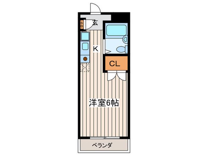 KCフラッツ(1K/2階)の間取り写真