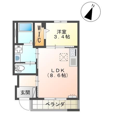 プランドールハイムIII(1LDK/1階)の間取り写真