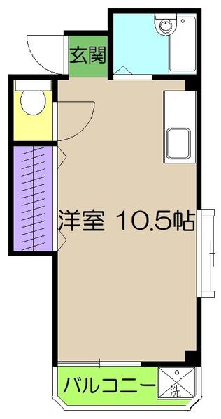 メゾン桜井(ワンルーム/2階)の間取り写真