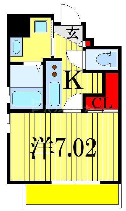 フジパレス船橋本町(1K/4階)の間取り写真