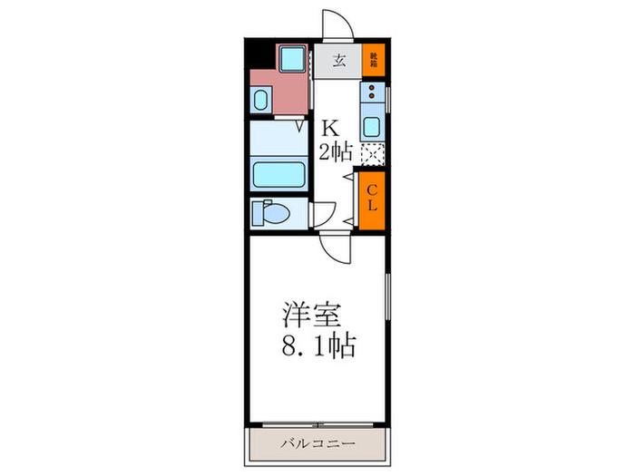 コンフォート下鴨(1K/1階)の間取り写真