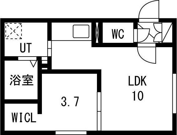 CITY RESIDENCE月寒中央(1LDK/3階)の間取り写真