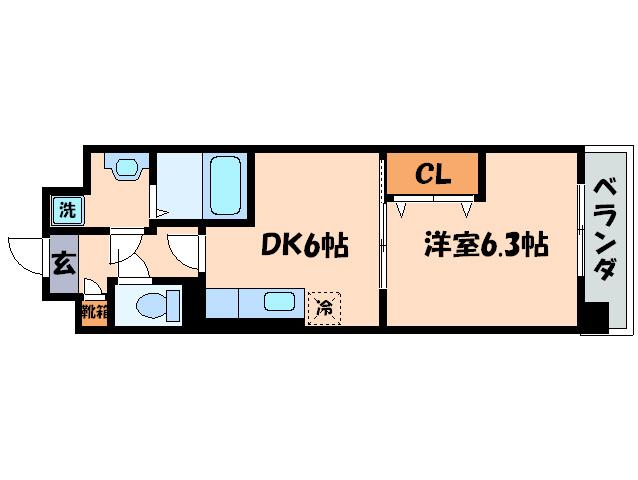 リュミエール(1DK/3階)の間取り写真