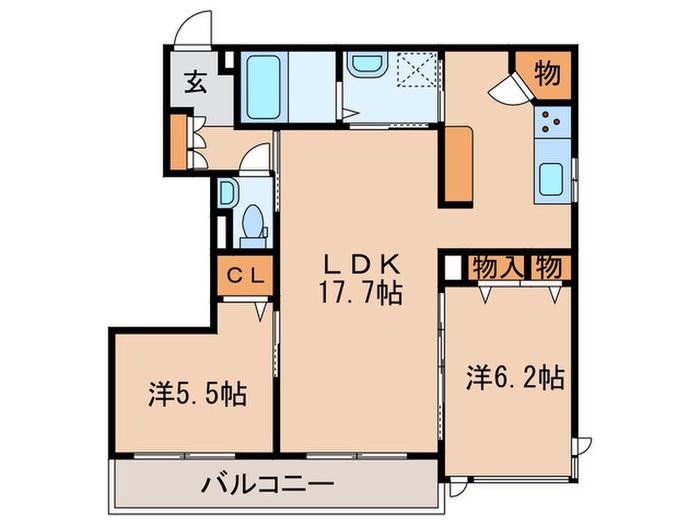 シャーメゾンシェモア(2LDK/2階)の間取り写真