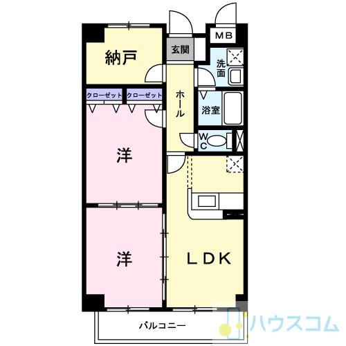 グランフォルス(2LDK/3階)の間取り写真