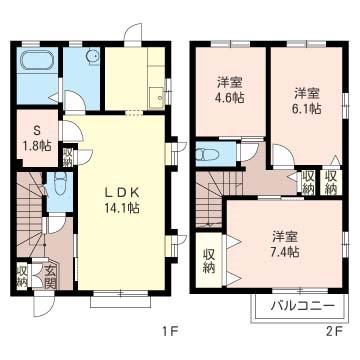 メルシーパル(3LDK/1階)の間取り写真