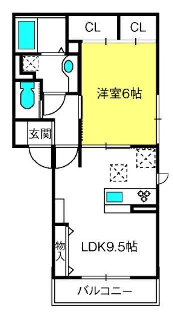 ALFIERI(1LDK/3階)の間取り写真