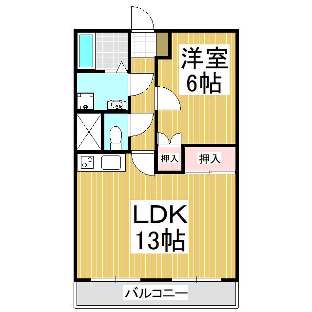 カクヘイマンション パート1(1LDK/2階)の間取り写真