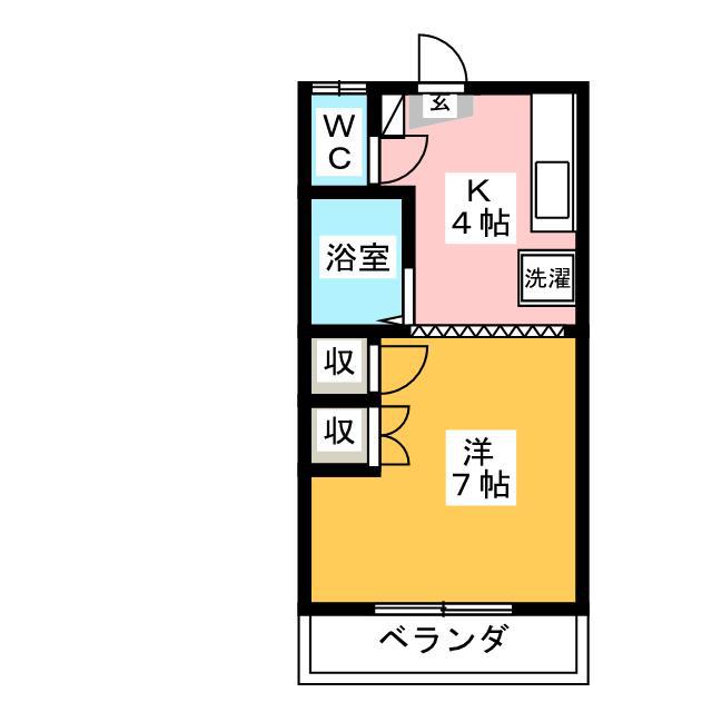 シャトーMY(1K/1階)の間取り写真