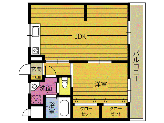 ローレンスビレッジV(1LDK/3階)の間取り写真