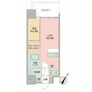 セレニテ神戸駅前アリエ(1LDK/7階)の間取り写真