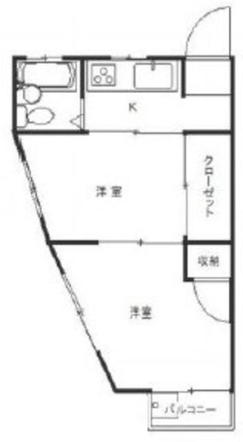 シャンボール高円寺(2K/7階)の間取り写真