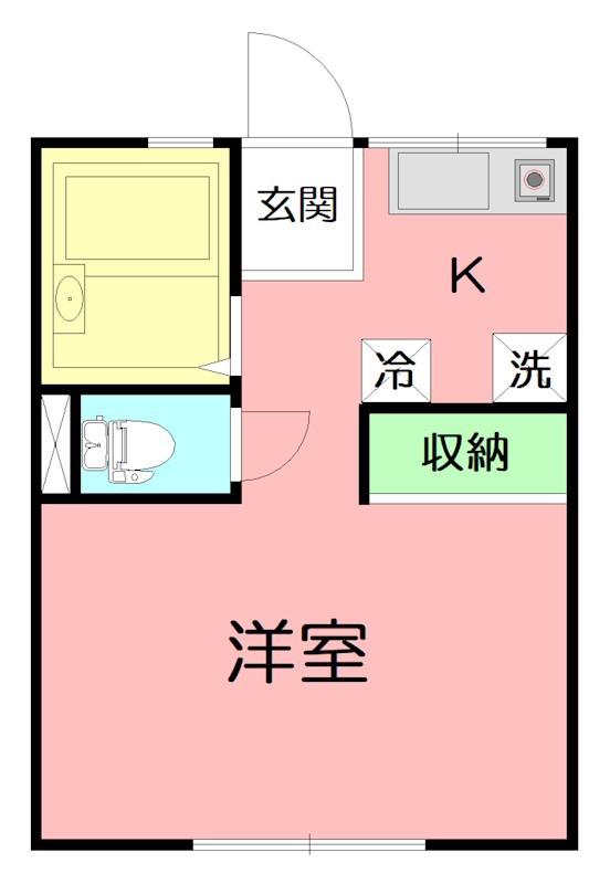今井ハイツD(1K/2階)の間取り写真