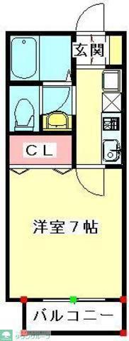 フジハイツ(1K/1階)の間取り写真