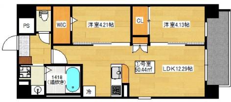 鉄砲町柴崎ビル(2LDK/10階)の間取り写真