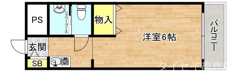カテリーナ都島(ワンルーム/3階)の間取り写真