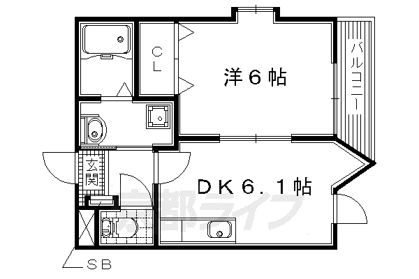 ピコットI(1DK/5階)の間取り写真