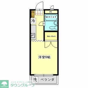 サンアベニュー久米川(1K/1階)の間取り写真