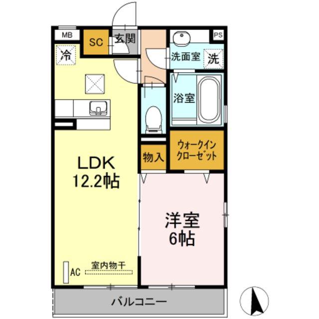メゾングリシーヌ(1LDK/1階)の間取り写真