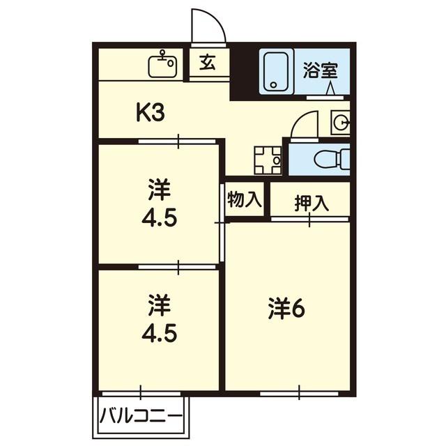 ガーデンコーポ江津(3K/1階)の間取り写真