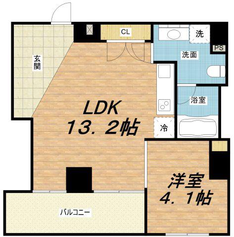 ラジエーションコート(1LDK/3階)の間取り写真